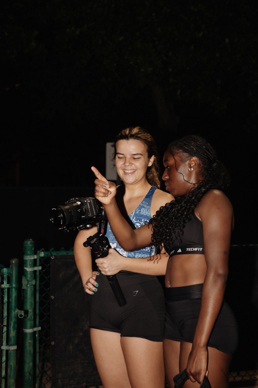On set with talent